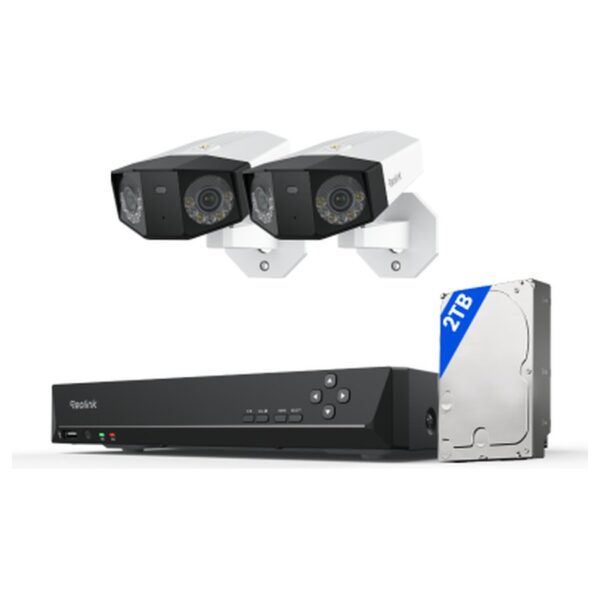 Reolink Duo 3 PoE stebėjimo komplektas: įrašymo įrenginys + 2 kameros su dviem objektyvais, 16 MP