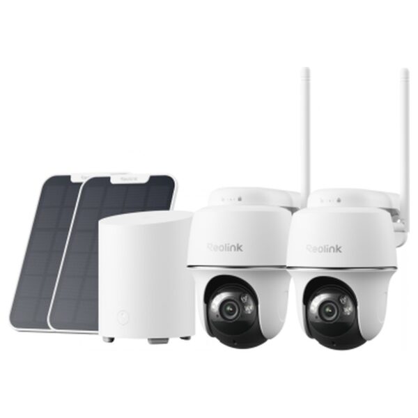 Reolink Home Hub Mini komplektas: 2 × Argus PT + Home Hub Mini, baltas