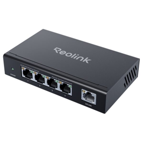 Reolink RLA-PS1E PoE komutatorius, 4 PoE prievadai ir uplink