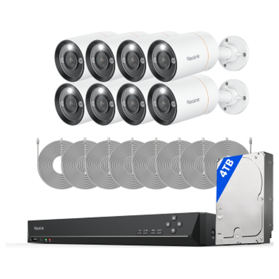 Reolink RLK16-1200B8-A stebėjimo komplektas: 16 kanalų įrašymo įrenginys + 8 kameros, 12 MP