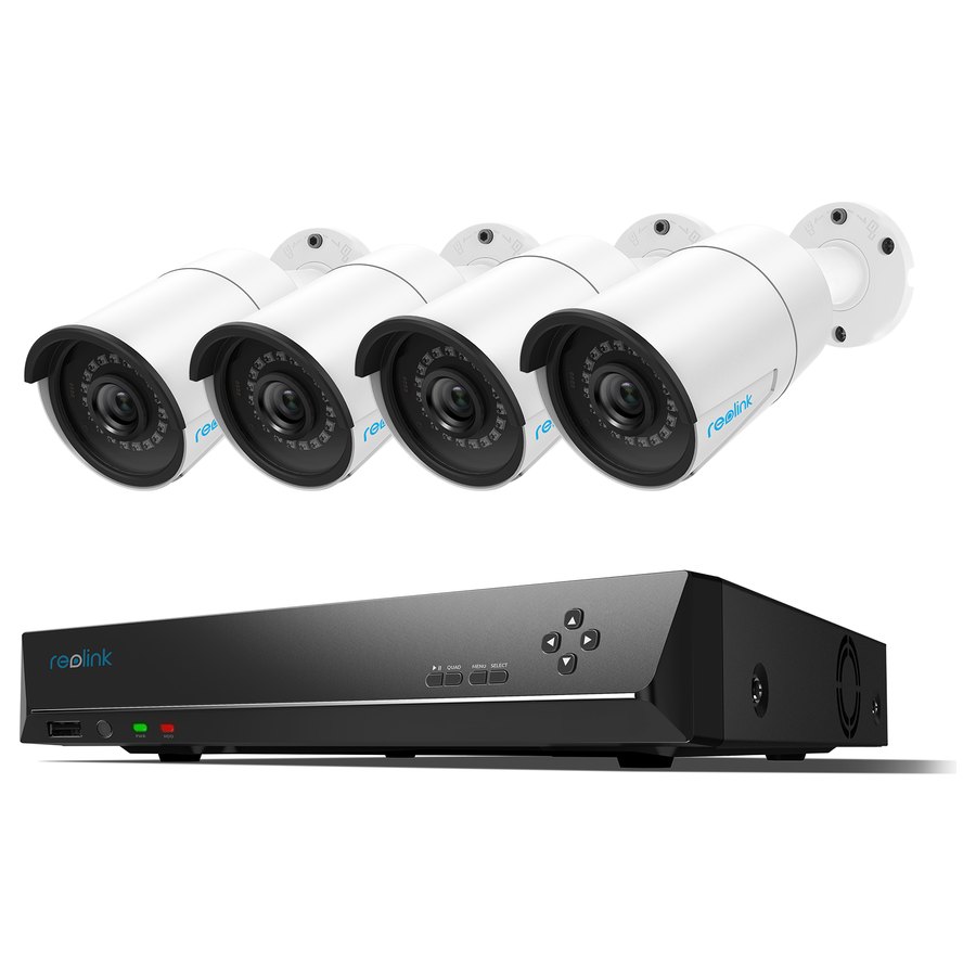Reolink RLK8-410B4 stebėjimo komplektas: 8 kanalų įrašymo įrenginys + 4 kameros, 5 MP