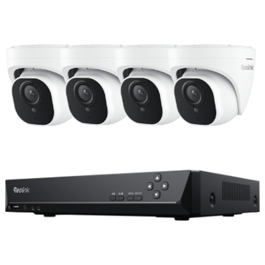 Reolink RLK8-820D4-A stebėjimo komplektas: 8 kanalų įrašymo įrenginys + 4 kupolinės kameros, 4K