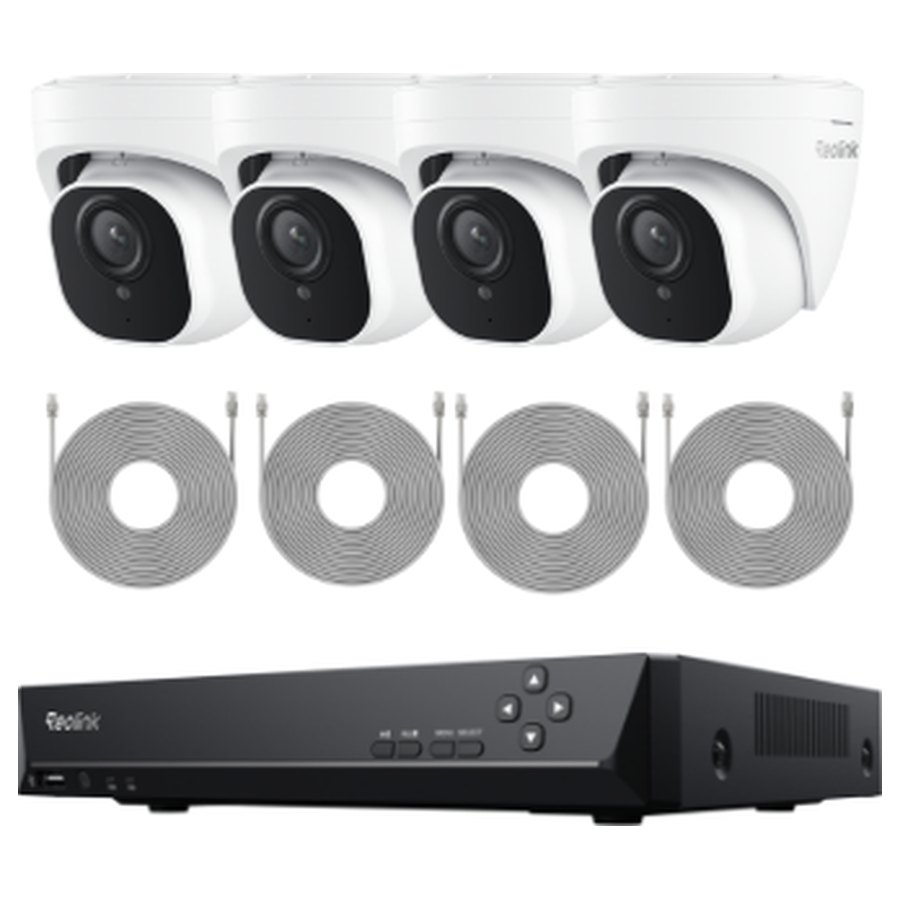Reolink RLK8-820D4-A stebėjimo komplektas: 8 kanalų įrašymo įrenginys + 4 kupolinės kameros, 4K