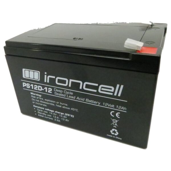 Ironcell Deep Cycle AGM švino akumuliatorius 12V/12Ah medžioklinėms kameroms